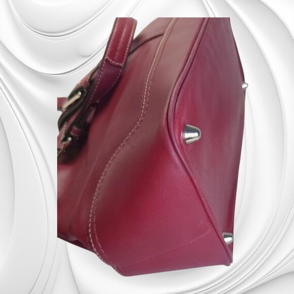 COACH Hamptons Satchel in burgundy/berry red Y2K - Picture 11 of 12